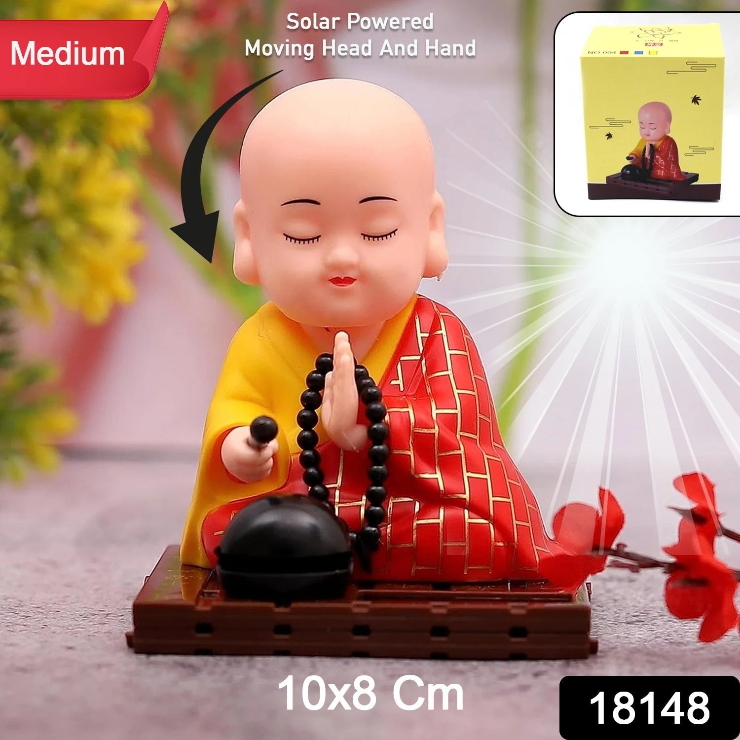 Solar Powered Sitting Buddha Statue,  Moving Head and Hand (1 Pc / Medium) Solar Powered Sitting Buddha Statue,  Moving Head and Hand (1 Pc / Medium)
